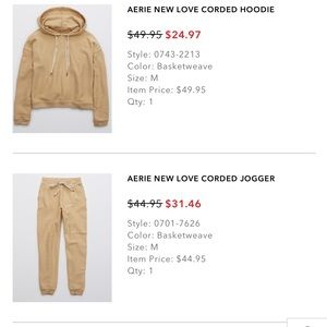 AE - Arie new love two piece jogger set